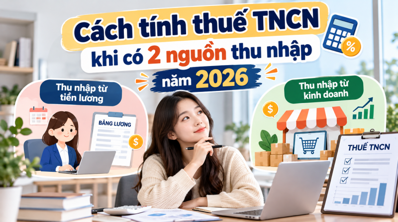 Cách tính thuế TNCN khi có 2 nguồn thu nhập năm 2026