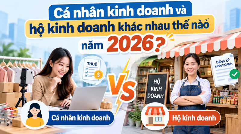 Cá nhân kinh doanh và hộ kinh doanh khác nhau thế nào năm 2026?